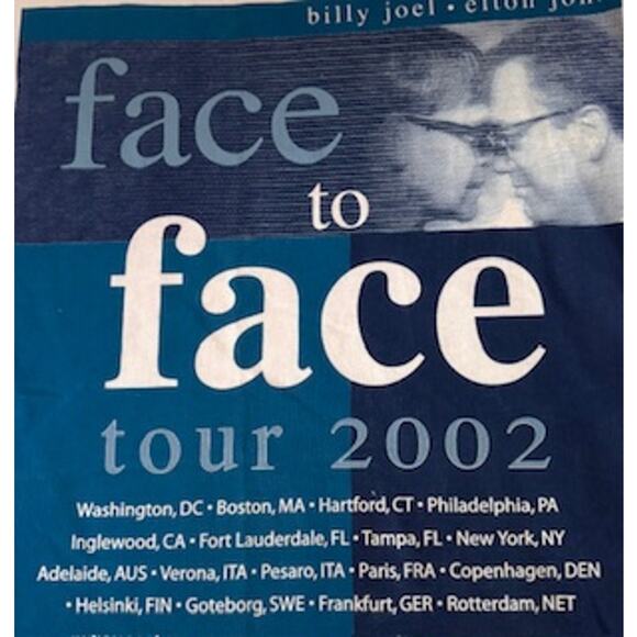 Vintage 2002 Elton John/ Billy Joel  Face to Face Tour T-Shirt White Unisex XL - Picture 3 of 7